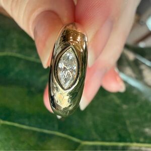 Custom 14k Mejuri Dome Ring with Diamond.